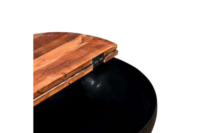 Soffbord set 2 st massivt återvunnet trä svart skålformad - Svart - Bord - Satsbord