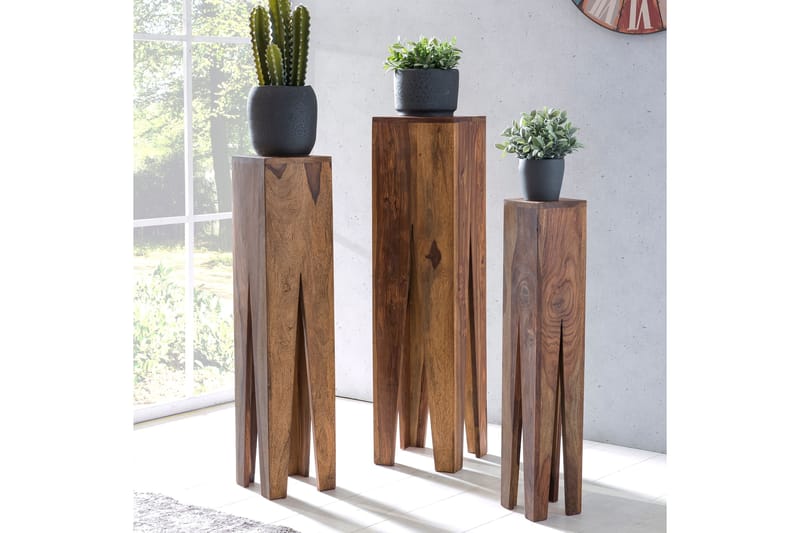 VONFELDT Satsbord 3-pack Brun - Möbler - Vardagsrum - Soffbord & vardagsrumsbord - Satsbord