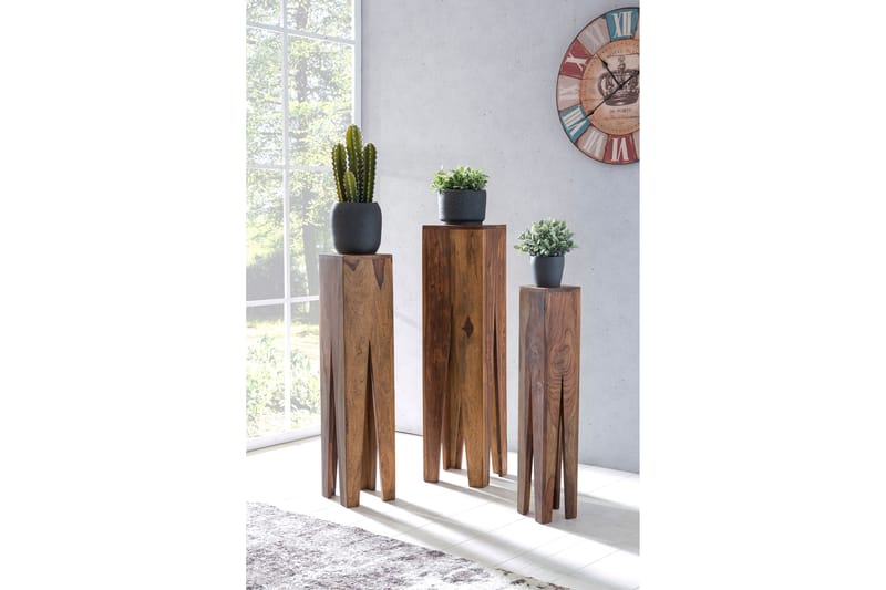 VONFELDT Satsbord 3-pack Brun - Möbler - Vardagsrum - Soffbord & vardagsrumsbord - Satsbord