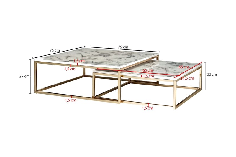 Willowdale Satbord 75 cm Runt - Möbler - Vardagsrum - Soffbord & vardagsrumsbord - Satsbord