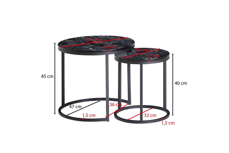 Willowdale Satsbord 50 cm Runt - Möbler - Vardagsrum - Soffbord & vardagsrumsbord - Satsbord