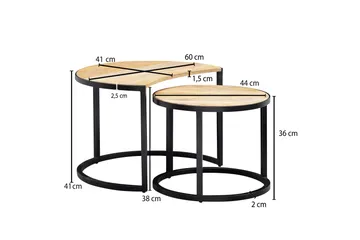 Willowdale Satsbord 60 cm Halvcirkel - Brun/Svart - Möbler - Vardagsrum - Soffbord & vardagsrumsbord - Satsbord