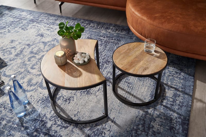 Willowdale Satsbord 60 cm Halvcirkel - Brun/Svart - Möbler - Vardagsrum - Soffbord & vardagsrumsbord - Satsbord