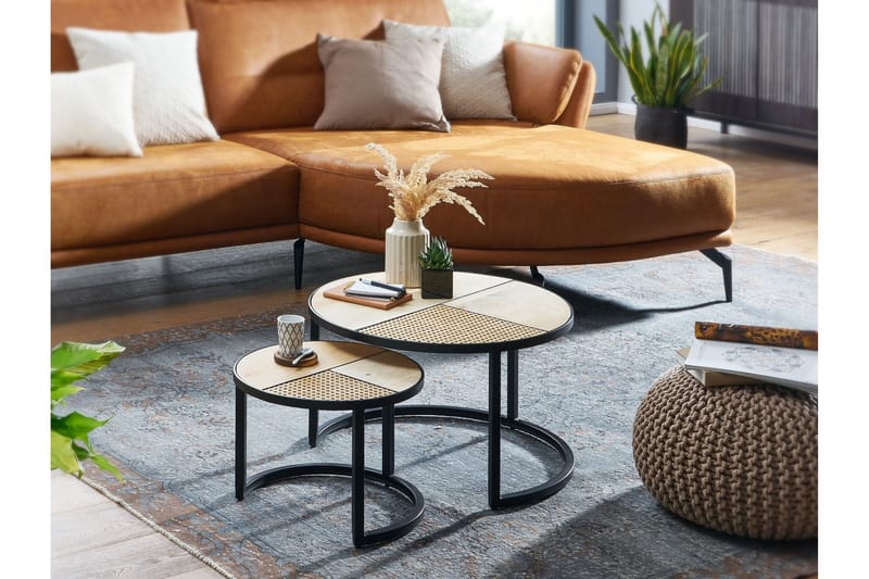 Willowdale Satsbord 60 cm Runt - Brun/Svart - Möbler - Vardagsrum - Soffbord & vardagsrumsbord - Satsbord
