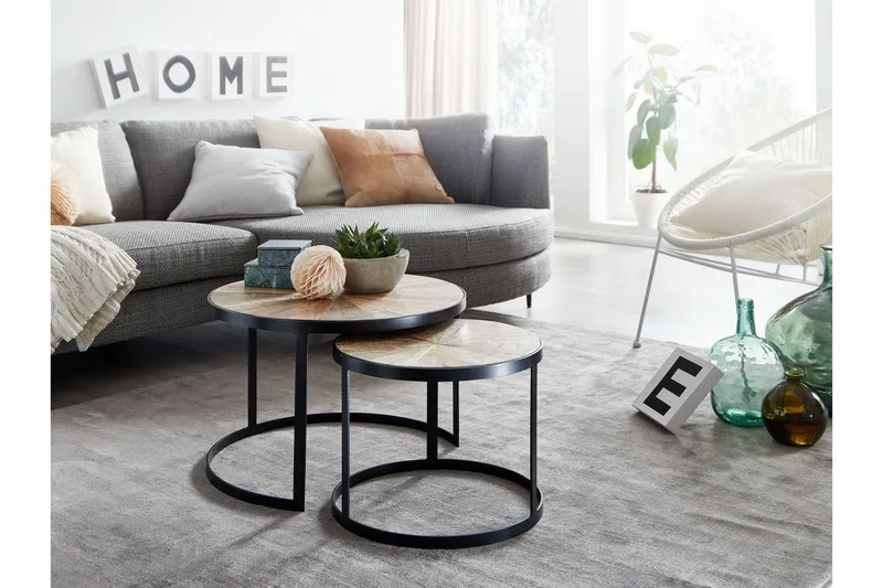 Willowdale Satsbord 60 cm Runt - Mörkgrå/Svart - Möbler - Vardagsrum - Soffbord & vardagsrumsbord - Satsbord