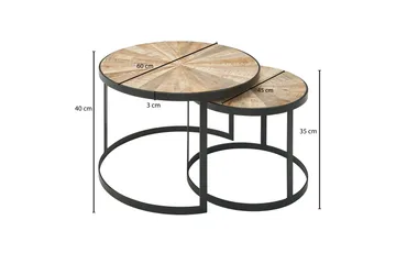 Willowdale Satsbord 60 cm Runt - Mörkgrå/Svart - Möbler - Vardagsrum - Soffbord & vardagsrumsbord - Satsbord