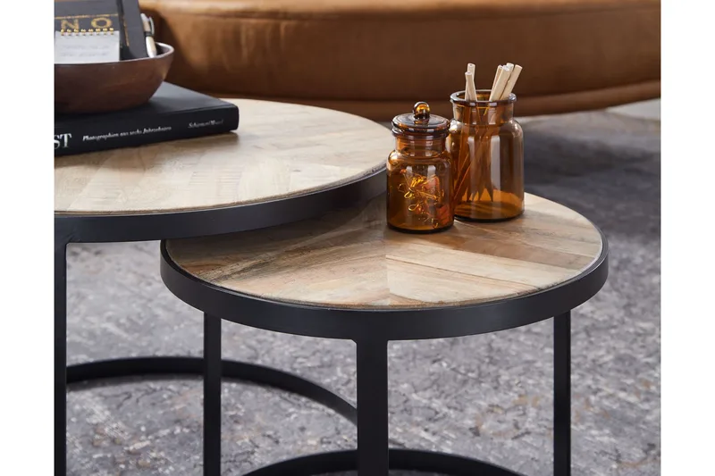 Willowdale Satsbord 60 cm Runt - Natur/Svart - Möbler - Vardagsrum - Soffbord & vardagsrumsbord - Satsbord