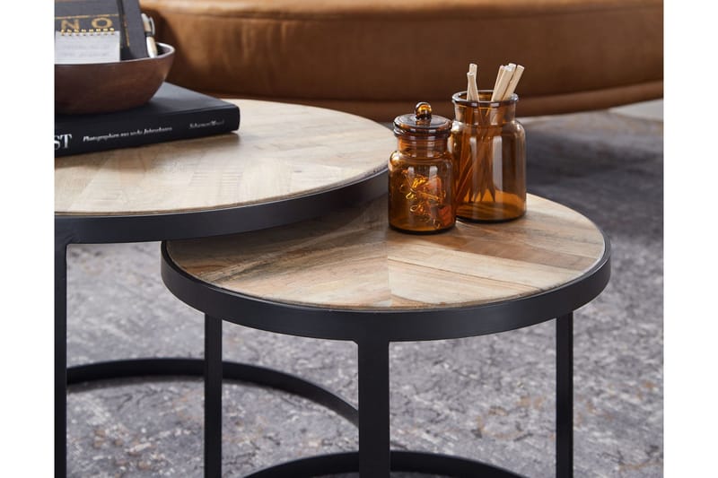 Willowdale Satsbord 60 cm Runt - Natur/Svart - Möbler - Vardagsrum - Soffbord & vardagsrumsbord - Satsbord