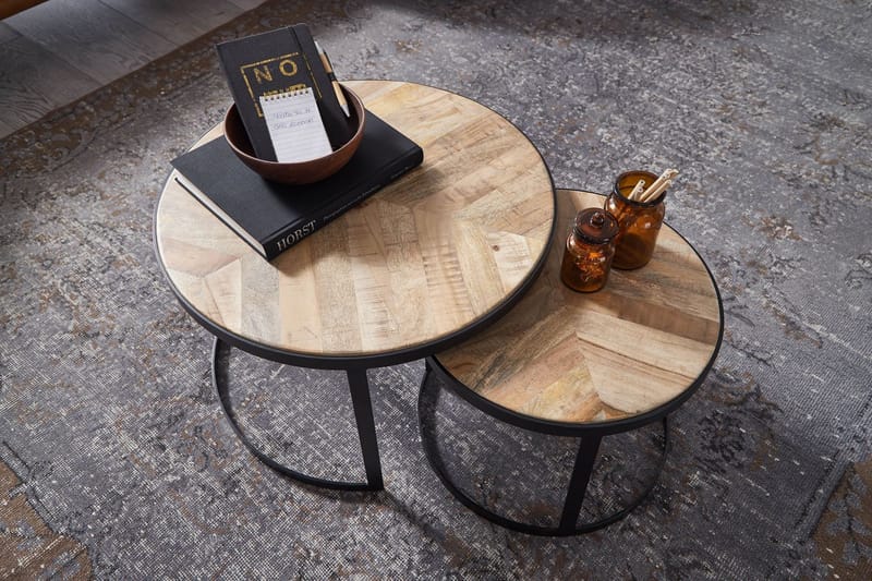 Willowdale Satsbord 60 cm Runt - Natur/Svart - Möbler - Vardagsrum - Soffbord & vardagsrumsbord - Satsbord