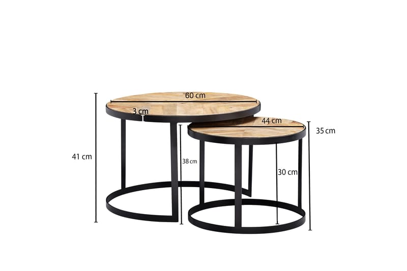 Willowdale Satsbord 60 cm Runt - Natur/Svart - Möbler - Vardagsrum - Soffbord & vardagsrumsbord - Satsbord