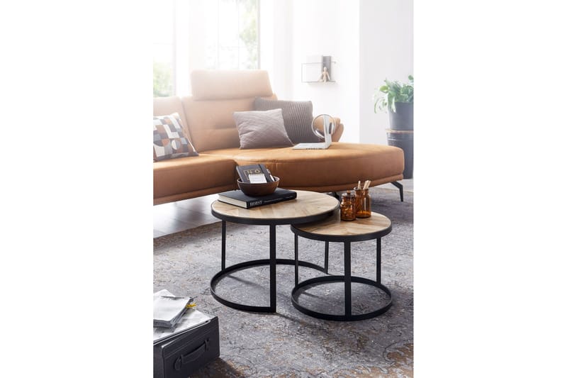 Willowdale Satsbord 60 cm Runt - Natur/Svart - Möbler - Vardagsrum - Soffbord & vardagsrumsbord - Satsbord