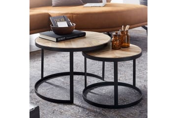 Willowdale Satsbord 60 cm Runt - Natur/Svart - Möbler - Vardagsrum - Soffbord & vardagsrumsbord - Satsbord