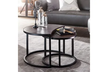 Willowdale Satsbord 60 cm Runt - Teak/Svart - Möbler - Vardagsrum - Soffbord & vardagsrumsbord - Satsbord
