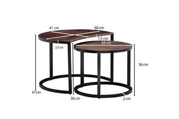 Willowdale Satsbord 60 cm Runt - Teak/Svart - Möbler - Vardagsrum - Soffbord & vardagsrumsbord - Satsbord