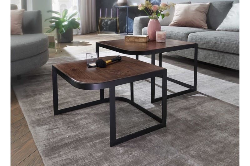 Willowdale Satsbord 60 cm - Teak/Svart - Möbler - Vardagsrum - Soffbord & vardagsrumsbord - Satsbord