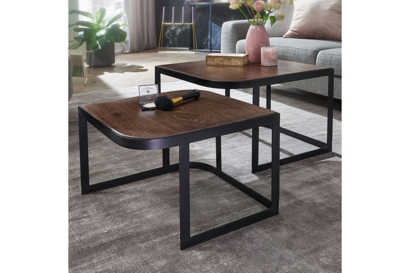 Willowdale Satsbord 60 cm - Teak/Svart - Möbler - Vardagsrum - Soffbord & vardagsrumsbord - Satsbord