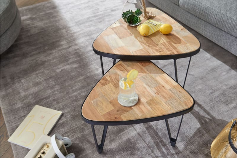 Willowdale Satsbord 60 cm Trekantig - Brun/Svart - Möbler - Vardagsrum - Soffbord & vardagsrumsbord - Satsbord
