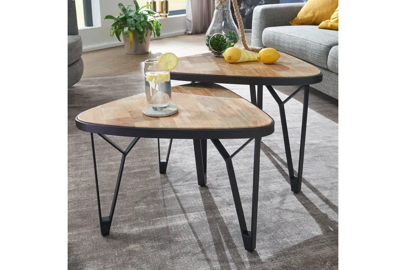 Willowdale Satsbord 60 cm Trekantig - Brun/Svart - Möbler - Vardagsrum - Soffbord & vardagsrumsbord - Satsbord