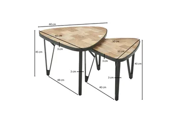 Willowdale Satsbord 60 cm Trekantig - Brun/Svart - Möbler - Vardagsrum - Soffbord & vardagsrumsbord - Satsbord