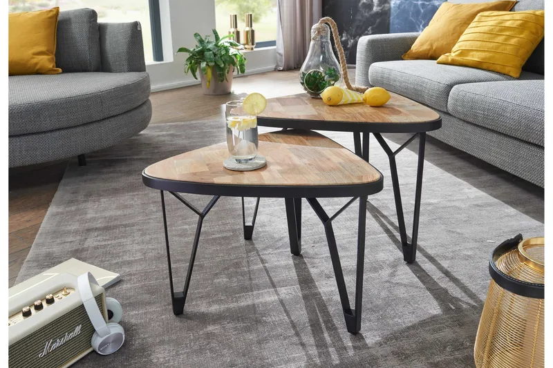 Willowdale Satsbord 60 cm Trekantig - Brun/Svart - Möbler - Vardagsrum - Soffbord & vardagsrumsbord - Satsbord