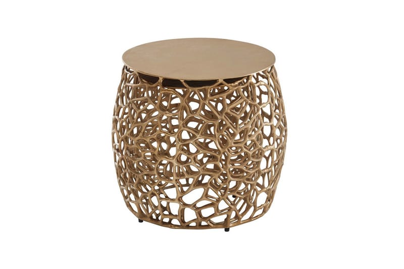 Satsbord Wohnling Set om 2 aluminiumgjutna, runda, handgjorda, modern loftstil Guld - Guld - Möbler - Vardagsrum - Soffbord & vardagsrumsbord - Satsbord