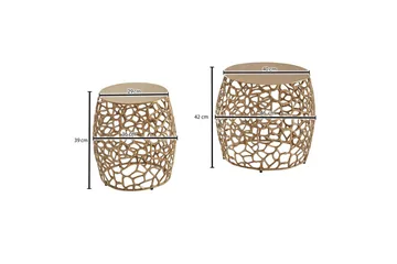 Satsbord Wohnling Set om 2 aluminiumgjutna, runda, handgjorda, modern loftstil Guld - Guld - Möbler - Vardagsrum - Soffbord & vardagsrumsbord - Satsbord