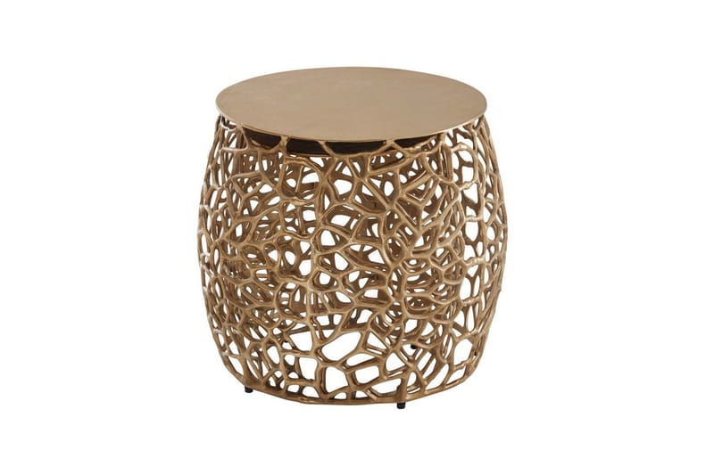 Satsbord Wohnling Set om 2 aluminiumgjutna, runda, handgjorda, modern loftstil Guld - Guld - Möbler - Vardagsrum - Soffbord & vardagsrumsbord - Satsbord