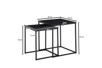 Satsbord Wohnling Set om 2 metall pulverlackerad med metallben modern - Möbler - Vardagsrum - Soffbord & vardagsrumsbord - Satsbord