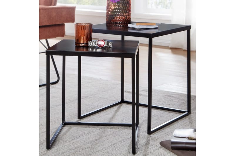 Satsbord Wohnling Set om 2 metall pulverlackerad med metallben modern - Möbler - Vardagsrum - Soffbord & vardagsrumsbord - Satsbord