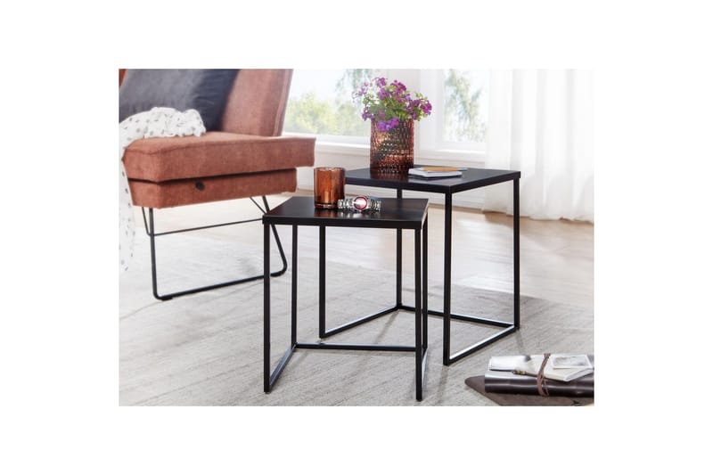 Satsbord Wohnling Set om 2 metall pulverlackerad med metallben modern - Möbler - Vardagsrum - Soffbord & vardagsrumsbord - Satsbord