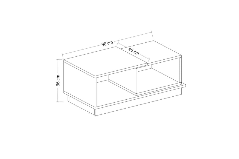 SCHMIDA Soffbord 90x45 cm Vit/Brun - Soffbord - Bord