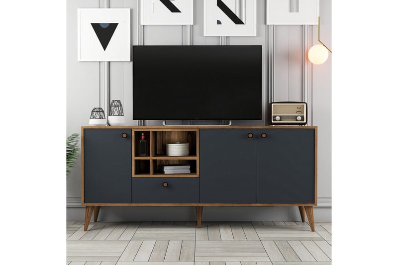 Scone Konsollbord 180 cm - Antracit/Valnöt - Möbler - Vardagsrum - Soffbord & vardagsrumsbord - Avlastningsbord & konsolbord