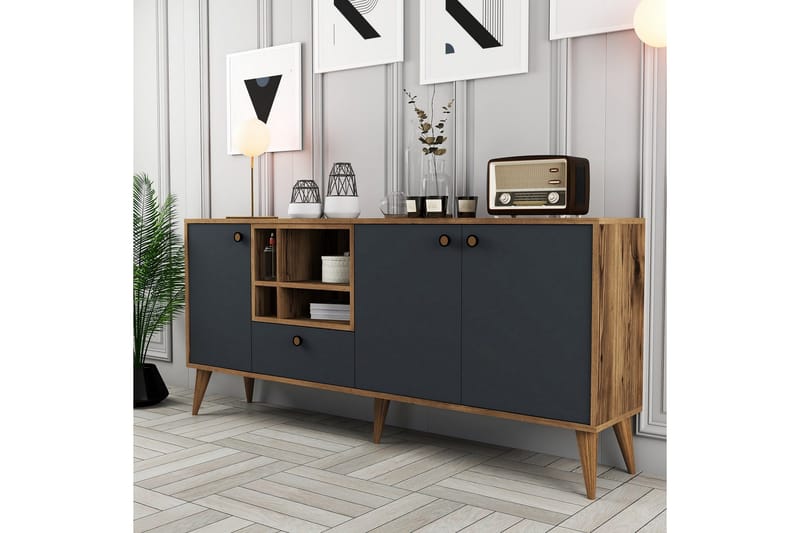 Scone Konsollbord 180 cm - Antracit/Valnöt - Möbler - Vardagsrum - Soffbord & vardagsrumsbord - Avlastningsbord & konsolbord
