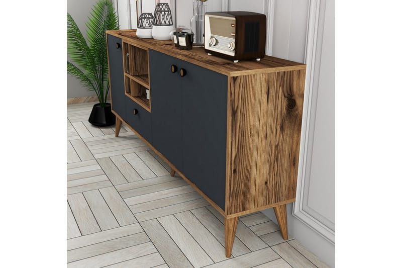 Scone Konsollbord 180 cm - Antracit/Valnöt - Möbler - Vardagsrum - Soffbord & vardagsrumsbord - Avlastningsbord & konsolbord