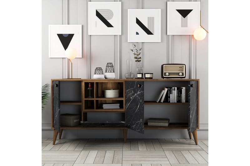 Scone Konsollbord 180 cm - Svart/Valnöt - Möbler - Vardagsrum - Soffbord & vardagsrumsbord - Avlastningsbord & konsolbord