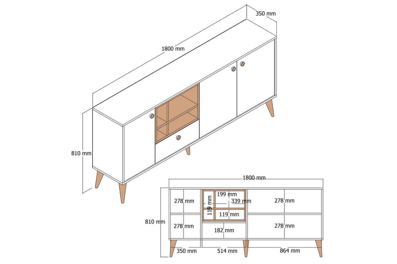 Scone Konsollbord 180 cm - Valnöt - Möbler - Vardagsrum - Soffbord & vardagsrumsbord - Avlastningsbord & konsolbord