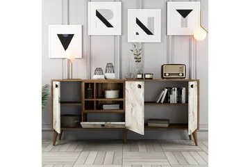 Scone Konsollbord 180 cm - Vit marmor/Valnöt - Möbler - Vardagsrum - Soffbord & vardagsrumsbord - Avlastningsbord & konsolbord
