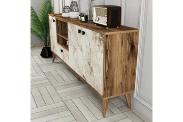 Scone Konsollbord 180 cm - Vit marmor/Valnöt - Möbler - Vardagsrum - Soffbord & vardagsrumsbord - Avlastningsbord & konsolbord