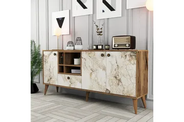 Scone Konsollbord 180 cm - Vit marmor/Valnöt - Möbler - Vardagsrum - Soffbord & vardagsrumsbord - Avlastningsbord & konsolbord