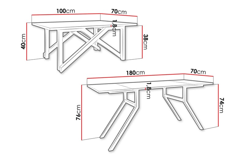 Seyloren Soffbord 100 cm - Svart/Grå - Möbler - Vardagsrum - Soffbord & vardagsrumsbord - Soffbord