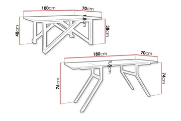 Seyloren Soffbord 100 cm - Vit/Svart - Möbler - Vardagsrum - Soffbord & vardagsrumsbord - Soffbord