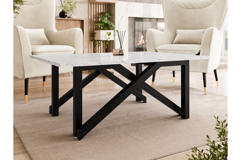 Seyloren Soffbord 100 cm - Vit/Svart - Möbler - Vardagsrum - Soffbord & vardagsrumsbord - Soffbord