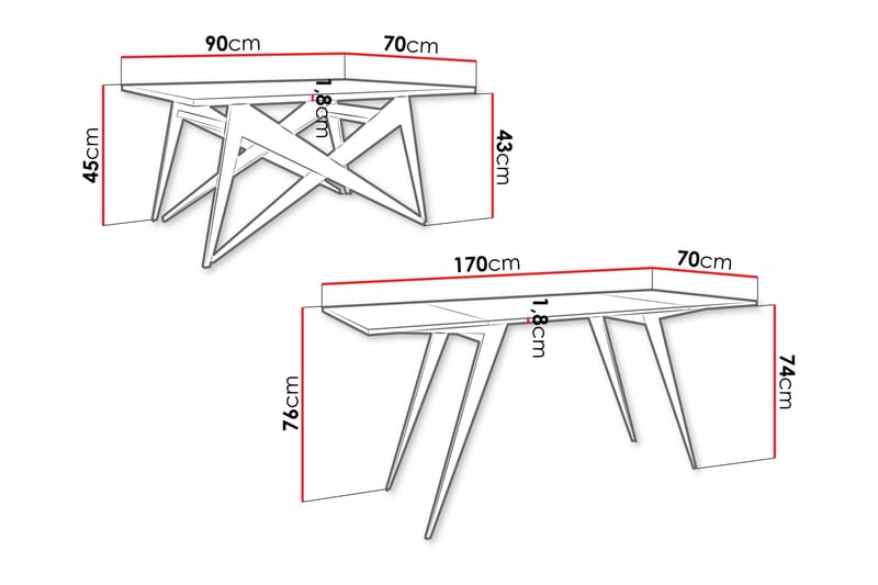 Seyloren Soffbord 90 cm - Svart/Beige - Möbler - Vardagsrum - Soffbord & vardagsrumsbord - Soffbord