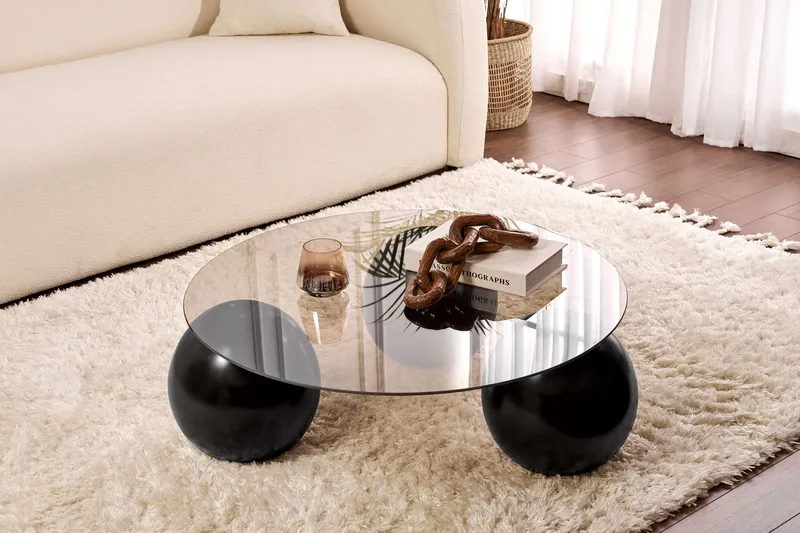 Sibas Soffbord 85 cm, Svart och brons