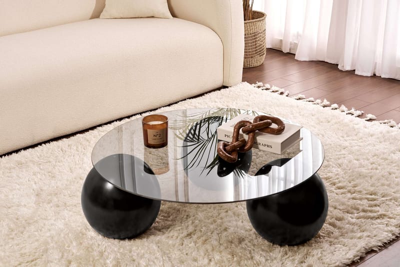 Sibas Soffbord 85 cm, Svart och grå