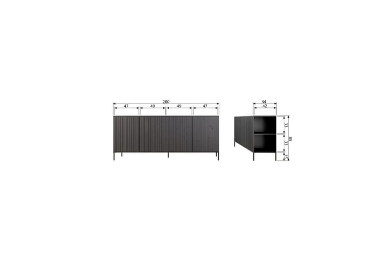 Sideboard New Gravure - Espresso, Askfaner - Möbler - Vardagsrum - Soffbord & vardagsrumsbord - Avlastningsbord & konsolbord