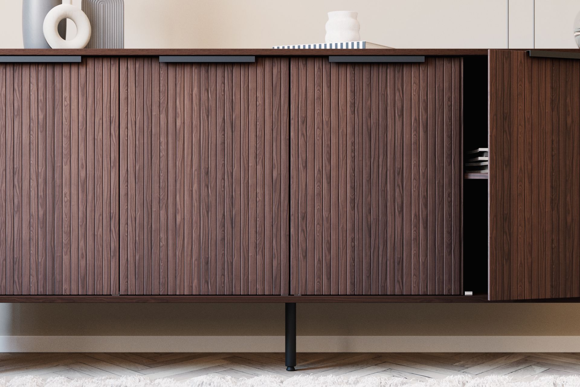 Kopparbo Sideboard Valnöt - Mörkbrunt valnötsträ - Förvaring - Förvaringsmöbler - Skänkar & sideboards