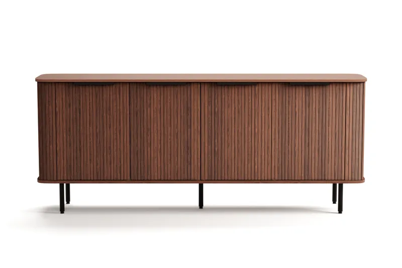 Kopparbo Sideboard med Förvaring Ribbad - Mörkbrunt / Valnöt / Trä - Förvaring - Förvaringsmöbler - Skänkar & sideboards