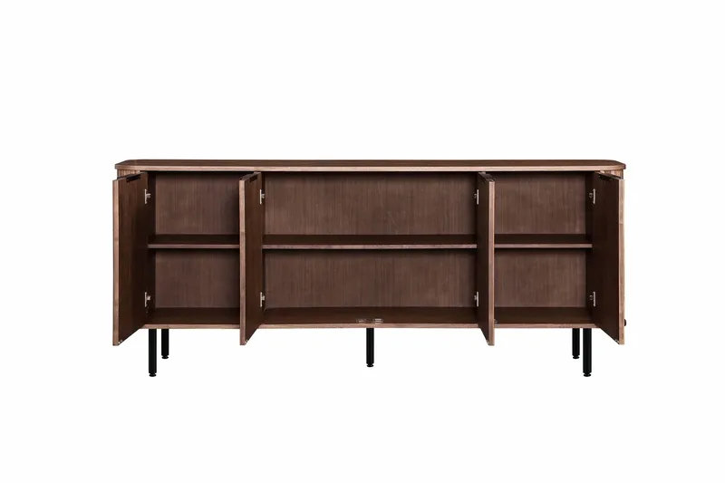 Kopparbo Sideboard med Förvaring Ribbad - Mörkbrunt / Valnöt / Trä - Förvaring - Förvaringsmöbler - Skänkar & sideboards