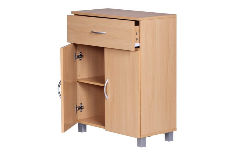 Sideboard Wohnling Folierad spånskiva 60 x 75 cm 2 dörrar 1 låda modern stil - Möbler - Vardagsrum - Soffbord & vardagsrumsbord - Avlastningsbord & konsolbord